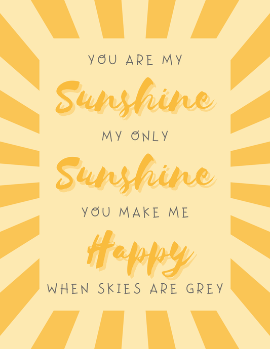 Set of Two-You Are My Sunshine